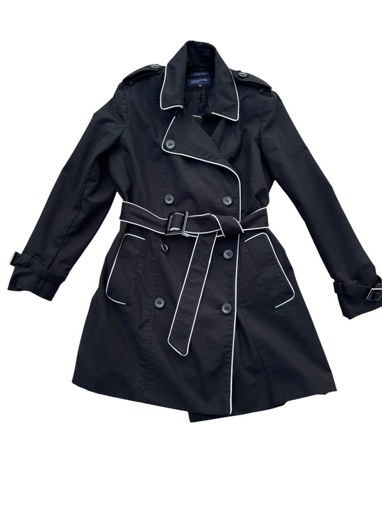 Jones New York Jackets & Blazers - Jones New York Trench Coat, Black and White, Double-Breasted, Belted, Large